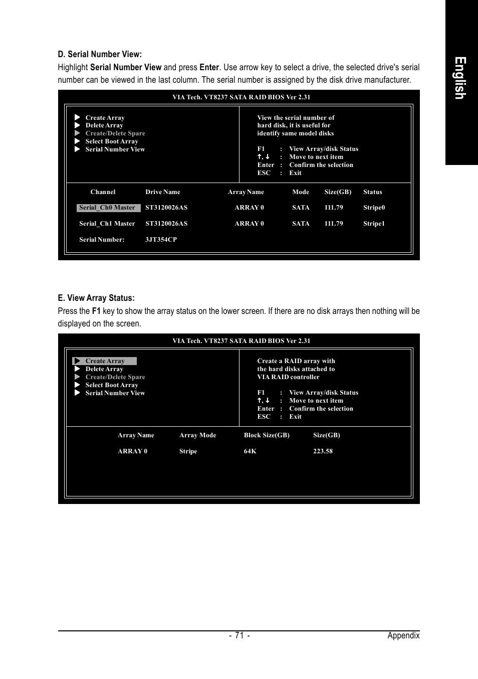 English, Appendix - 71 | GIGABYTE GA-8VM800M-775 User Manual | Page 71 / 88