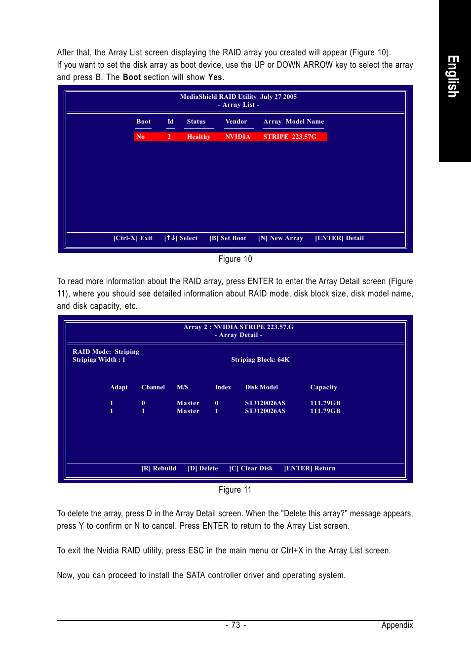 English, Appendix - 73 | GIGABYTE AMD Socket 939 Processor Motherboard GA-K8N51PVM9-RH User Manual | Page 73 / 96