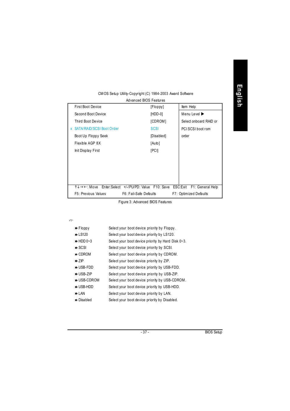 English advanced bios features | GIGABYTE 5225 User Manual | Page 41 / 97