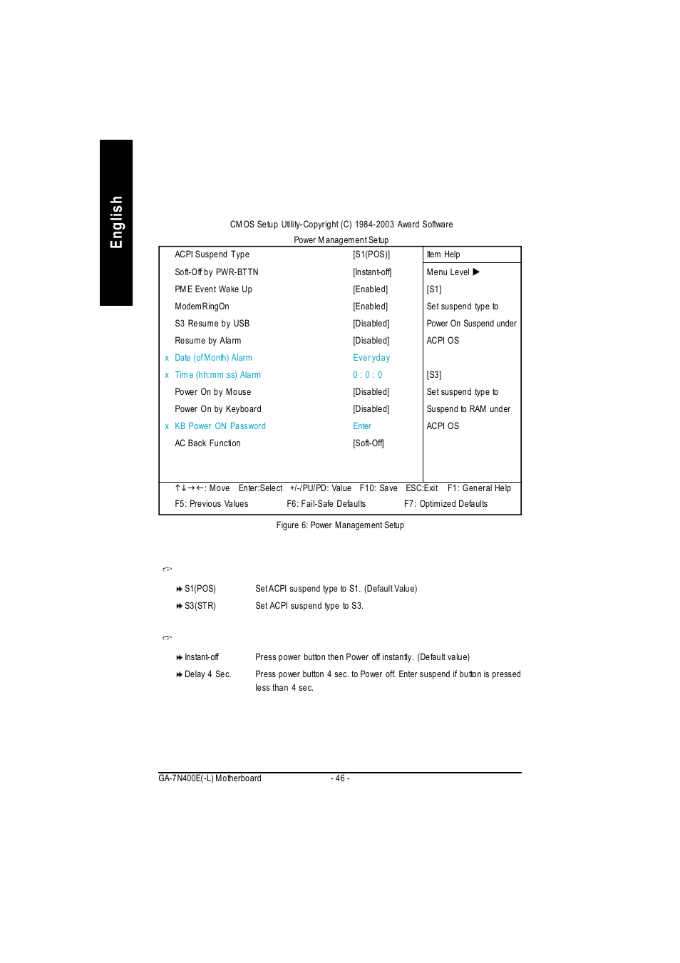 English power management setup | GIGABYTE 5225 User Manual | Page 50 / 97