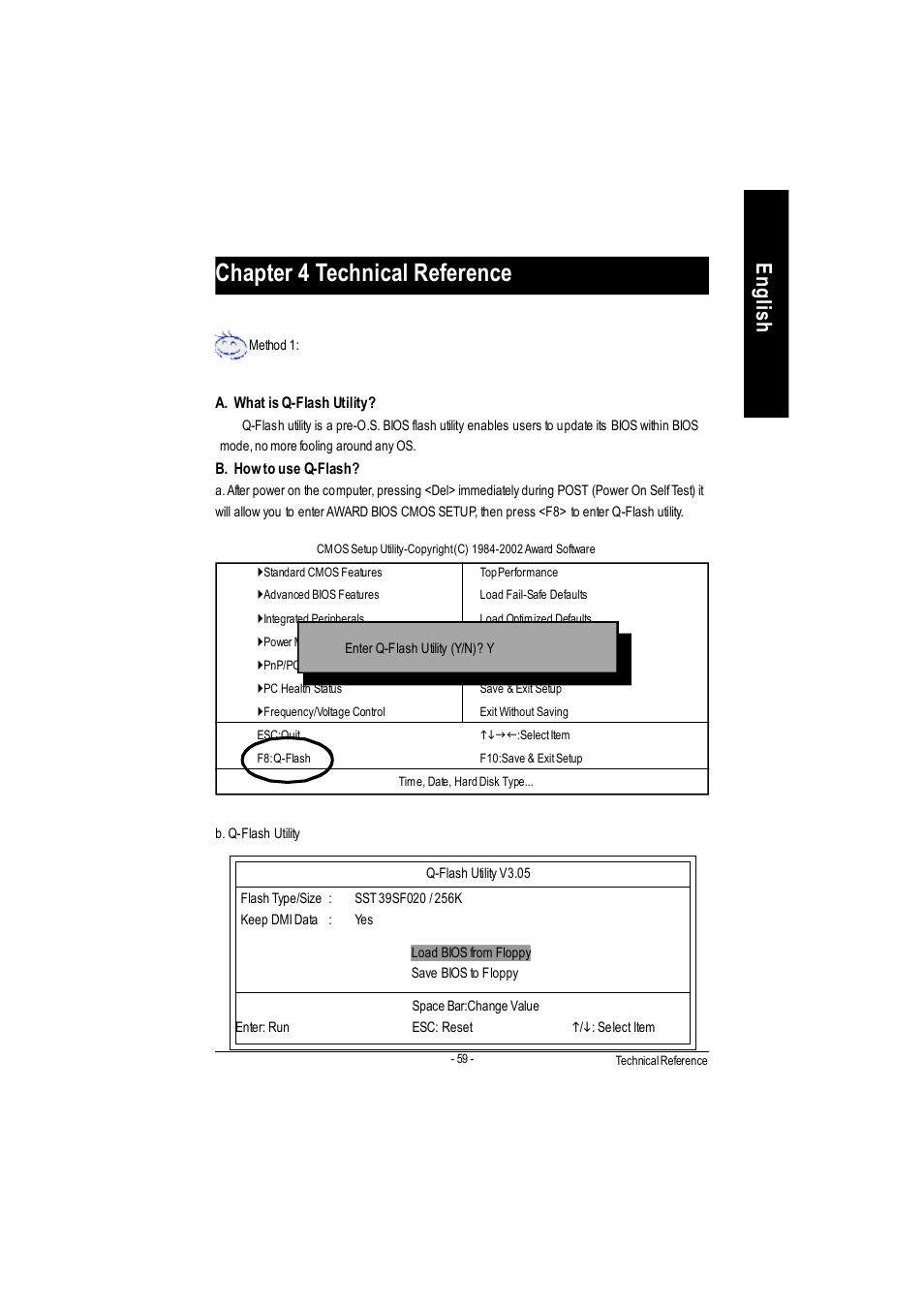 Chapter 4 technical reference, English, Bios flash procedure | GIGABYTE 5225 User Manual | Page 64 / 97