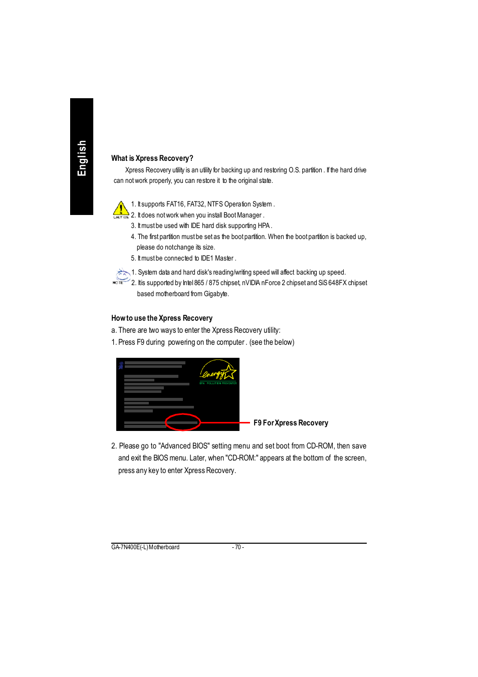 English xpress recovery introduction | GIGABYTE 5225 User Manual | Page 75 / 97