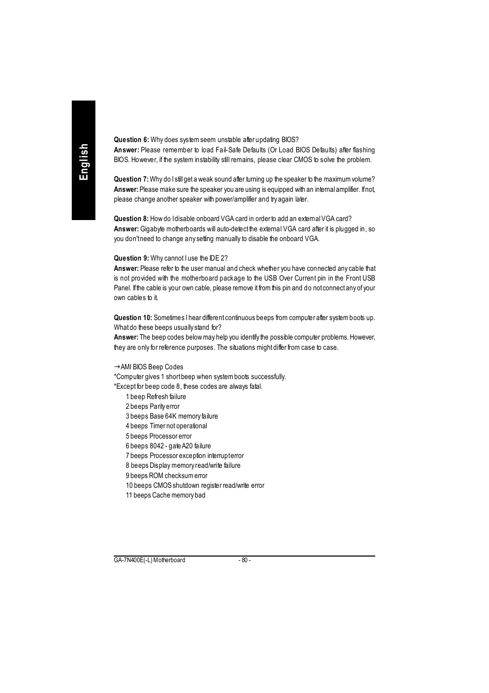 English | GIGABYTE 5225 User Manual | Page 85 / 97