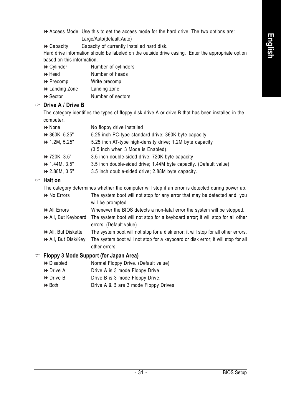 English | GIGABYTE AMD Socket 754 Processor Motherboard GA-K8NE-RH User Manual | Page 31 / 80