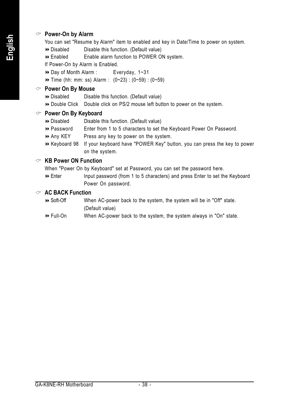 English | GIGABYTE AMD Socket 754 Processor Motherboard GA-K8NE-RH User Manual | Page 38 / 80