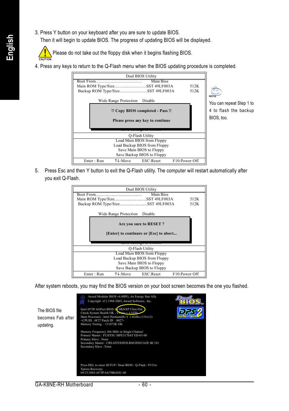 English, Ga-k8ne-rh motherboard - 60 | GIGABYTE AMD Socket 754 Processor Motherboard GA-K8NE-RH User Manual | Page 60 / 80