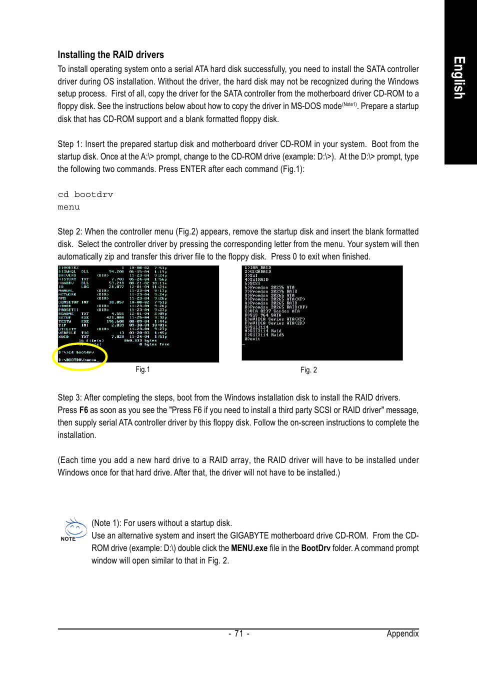 English | GIGABYTE AMD Socket 754 Processor Motherboard GA-K8NE-RH User Manual | Page 71 / 80