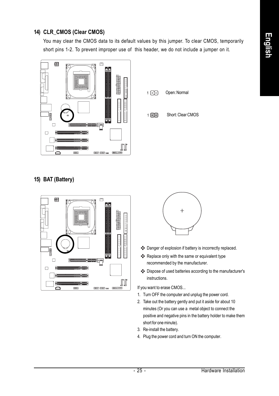 English | GIGABYTE Intel Pentium 4 Processor Motherboard GA-8VM800M User Manual | Page 25 / 80