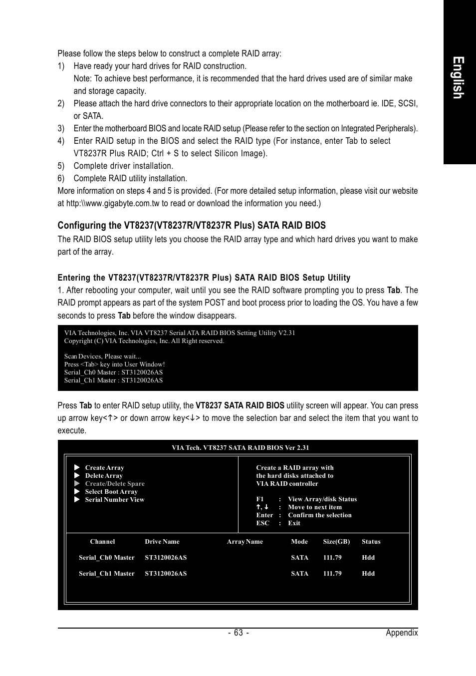 English | GIGABYTE Intel Pentium 4 Processor Motherboard GA-8VM800M User Manual | Page 63 / 80