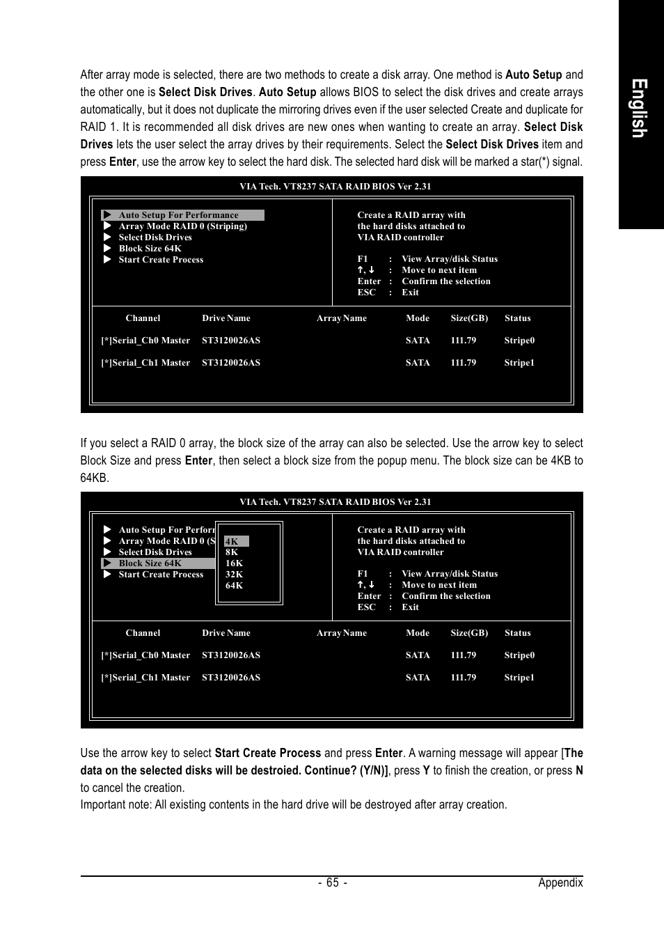 English, Appendix - 65 | GIGABYTE Intel Pentium 4 Processor Motherboard GA-8VM800M User Manual | Page 65 / 80