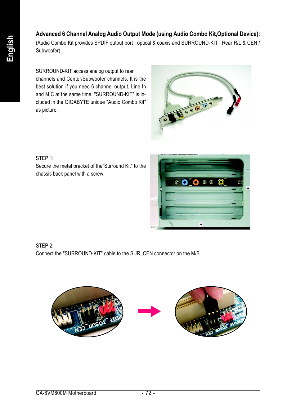 English | GIGABYTE Intel Pentium 4 Processor Motherboard GA-8VM800M User Manual | Page 72 / 80