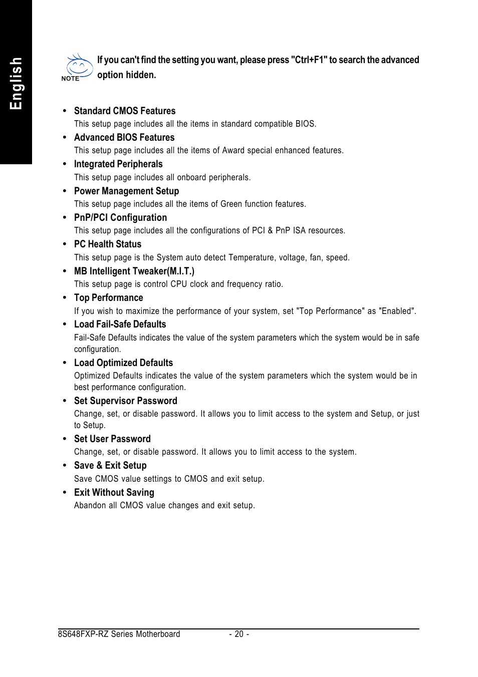 English | GIGABYTE 8S648FXP-RZ-C User Manual | Page 20 / 40