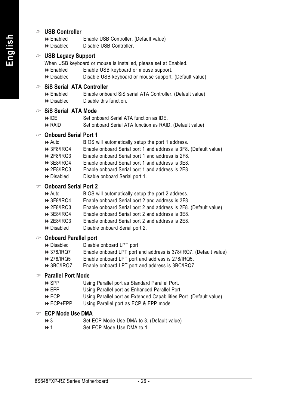 English | GIGABYTE 8S648FXP-RZ-C User Manual | Page 26 / 40