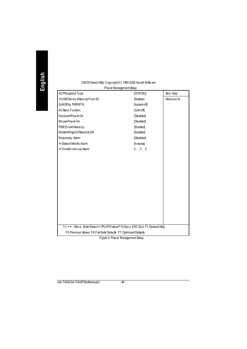 English power management setup | GIGABYTE PHASER 4500 User Manual | Page 46 / 128