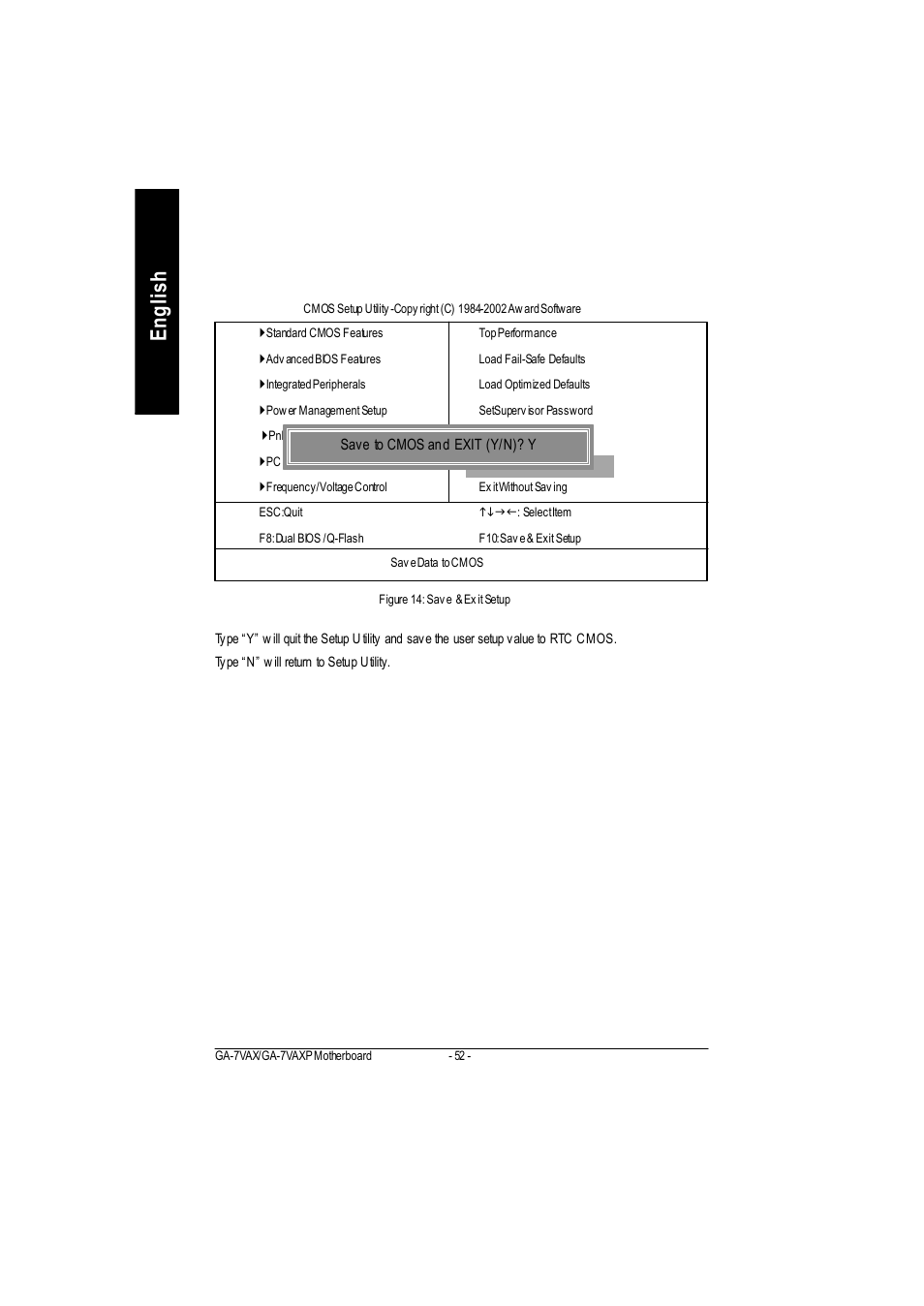 English save & exit setup | GIGABYTE PHASER 4500 User Manual | Page 58 / 128
