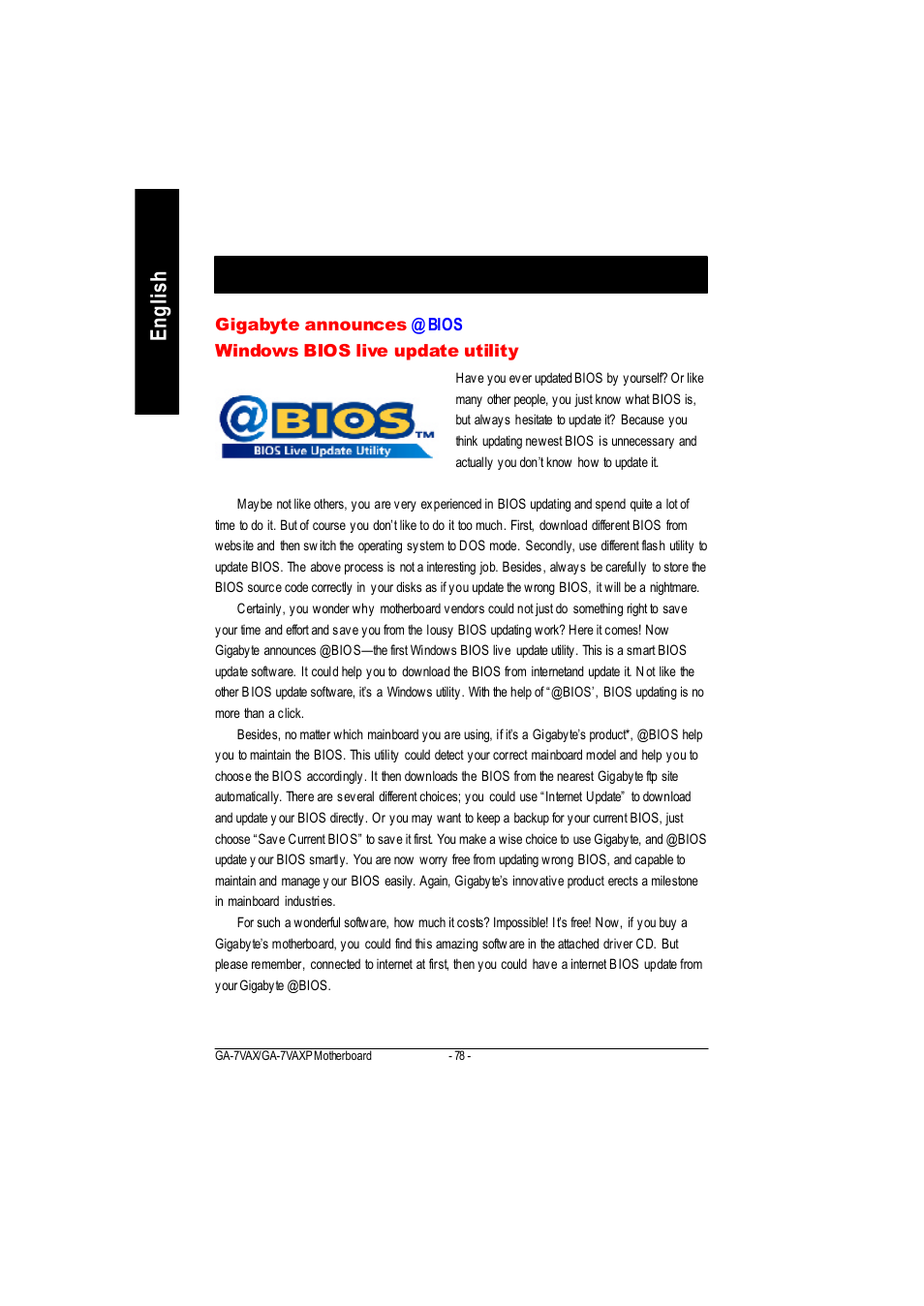 Bios introduction, English | GIGABYTE PHASER 4500 User Manual | Page 84 / 128