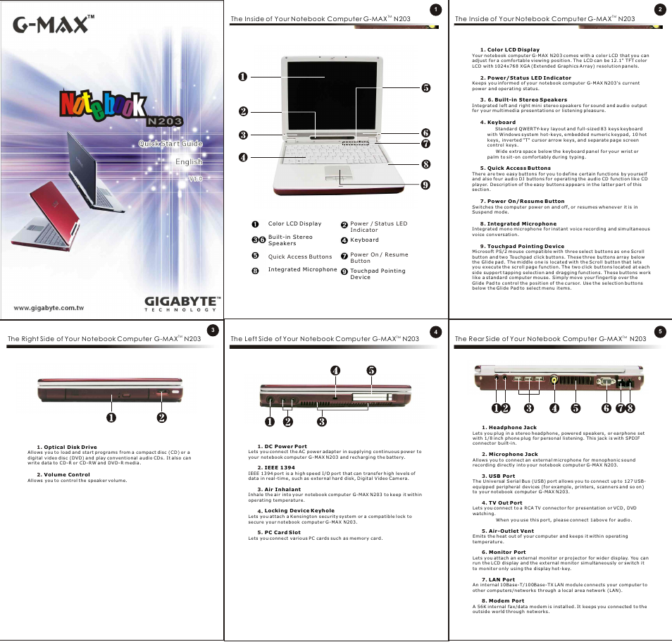 GIGABYTE N203 User Manual | 2 pages