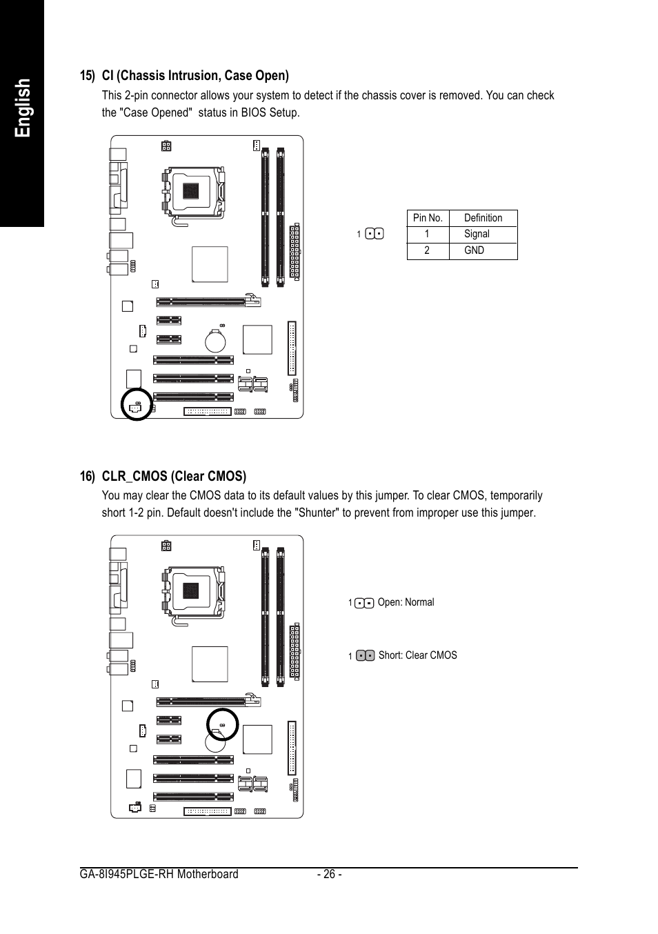 English | GIGABYTE GA-8I945PLGE-RH User Manual | Page 26 / 80