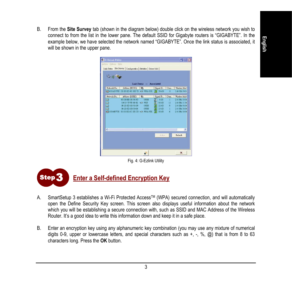Enter a self-defined encryption key | GIGABYTE SmartSetup 3 User Manual | Page 3 / 4