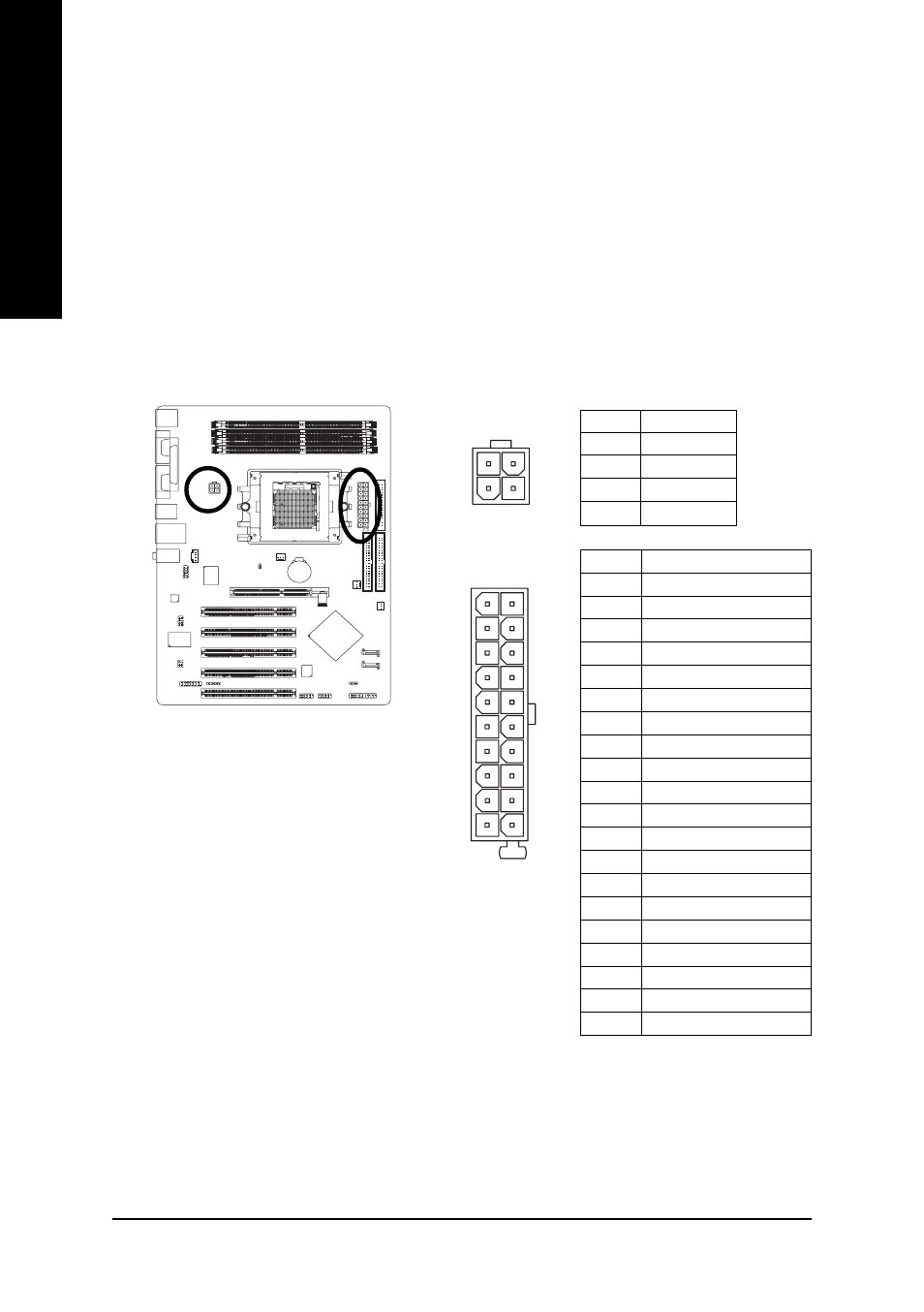 English, 1/2) atx_12v / atx (power connector) | GIGABYTE GA-K8U-939 User Manual | Page 18 / 88