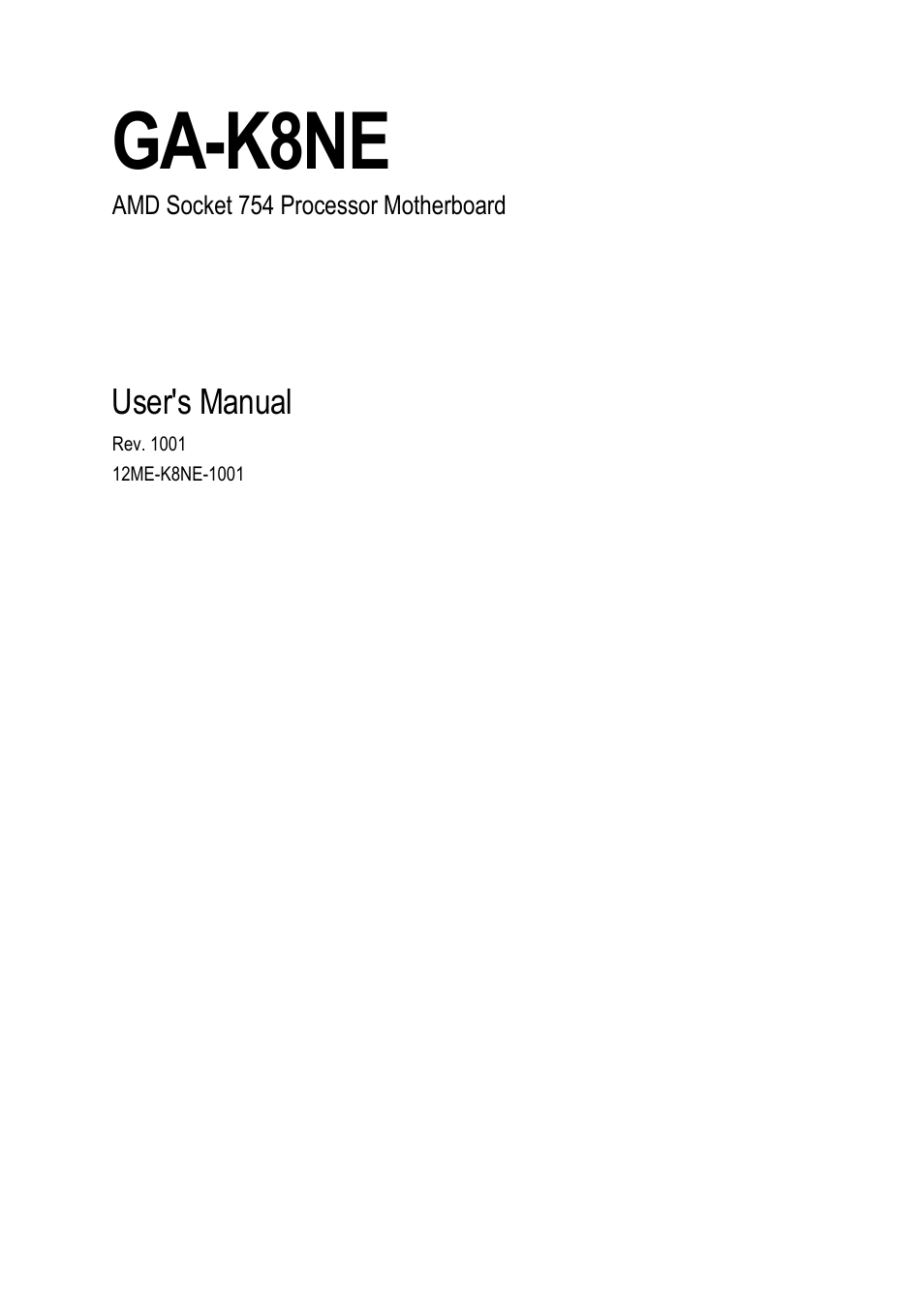 GIGABYTE GA-K8NE User Manual | 80 pages