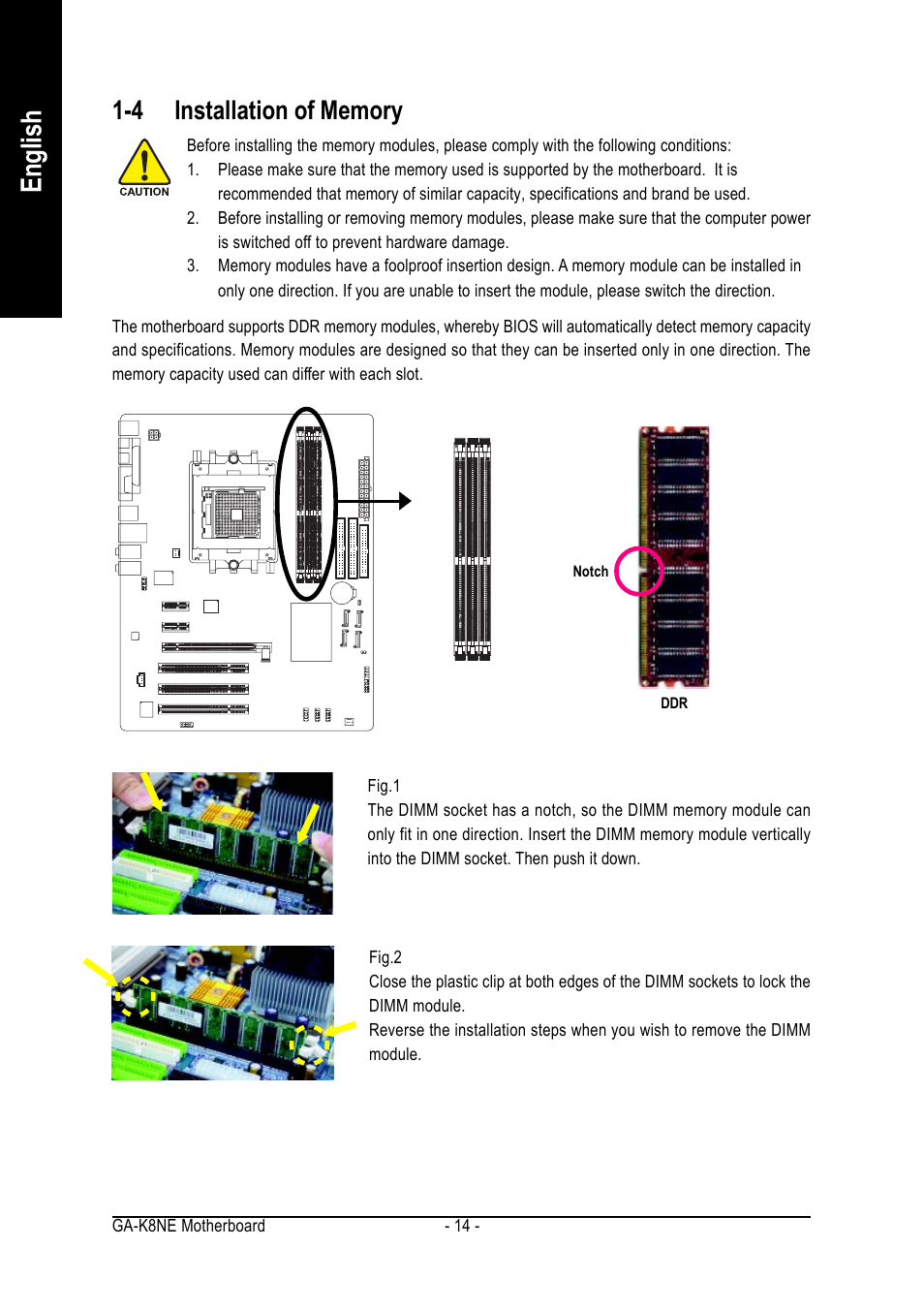English | GIGABYTE GA-K8NE User Manual | Page 14 / 80