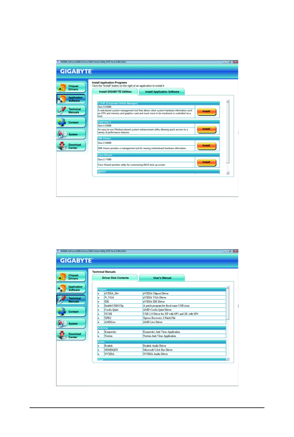 2 application software, 3 technical manuals | GIGABYTE GA-M61PME-S2P User Manual | Page 52 / 88