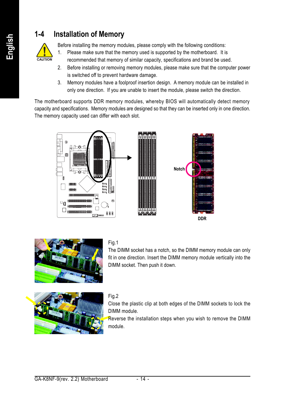 English | GIGABYTE GA-K8NF-9 User Manual | Page 14 / 88