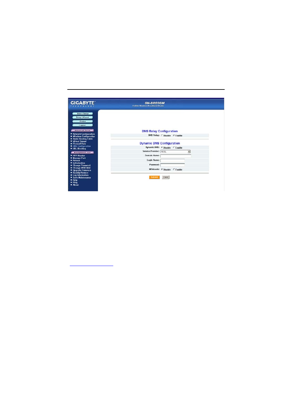 The dns configuration screen | GIGABYTE AirCruiser MIMO GN-BR03GM User Manual | Page 41 / 80