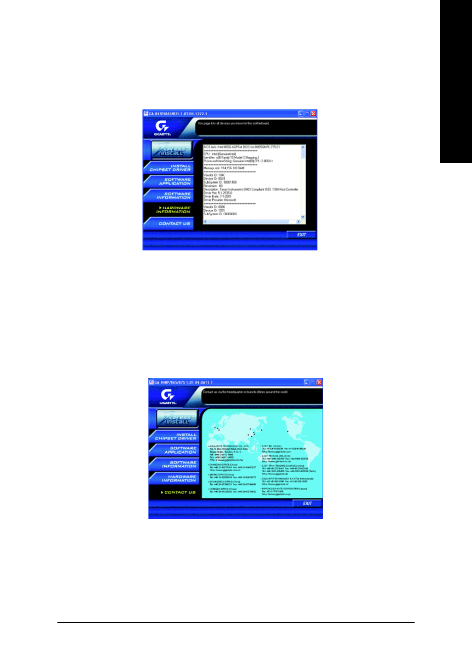 English, 4 hardware information, 5 contact us | GIGABYTE GA-8I865GMFK-775 User Manual | Page 49 / 72