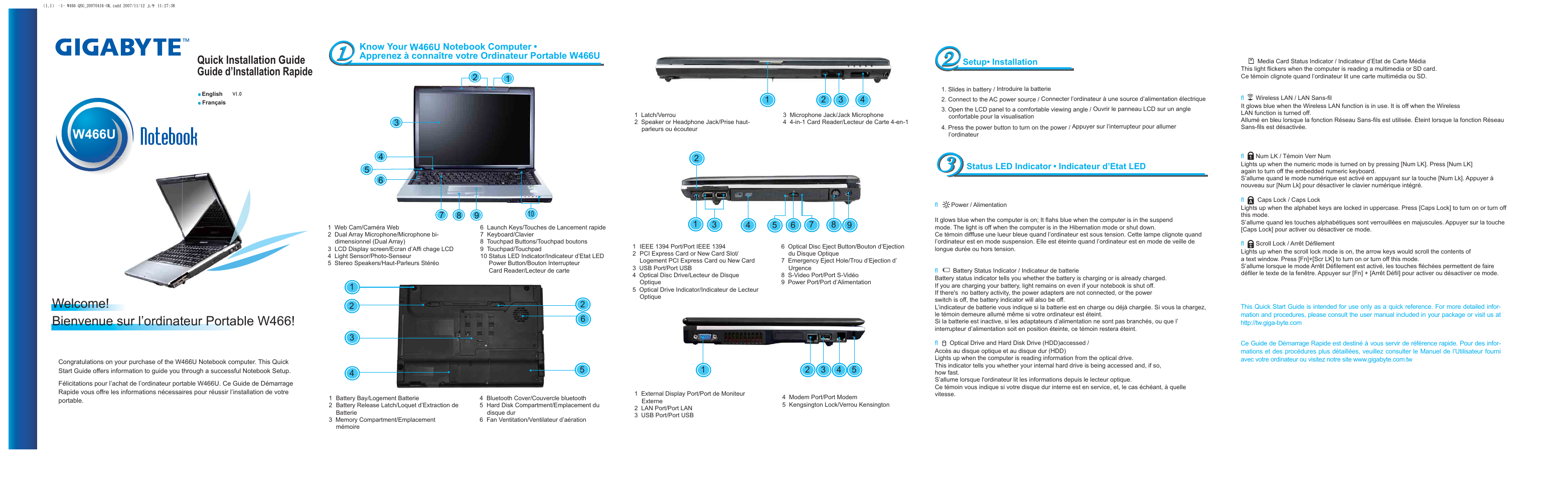 GIGABYTE W466U User Manual | 2 pages