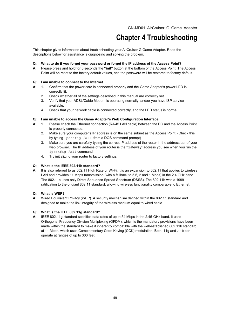 Chapter 4 troubleshooting | GIGABYTE GN-MD01 User Manual | Page 52 / 64