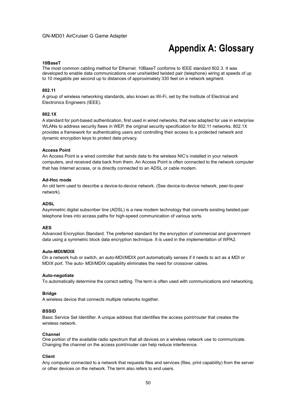 Appendix a: glossary | GIGABYTE GN-MD01 User Manual | Page 53 / 64