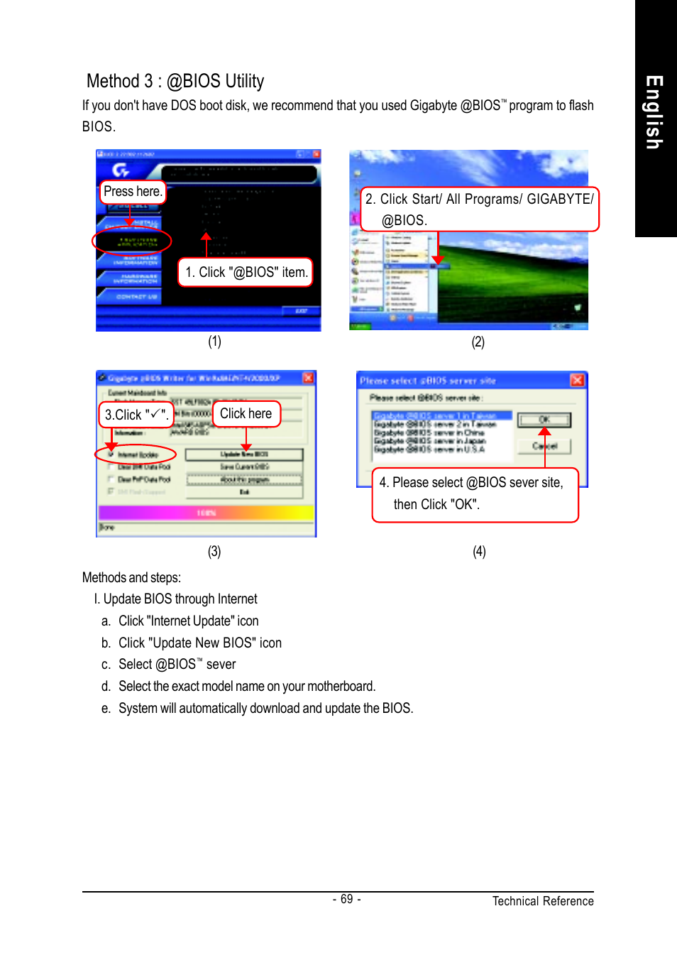 English, Method 3 : @bios utility | GIGABYTE GA-8IR2003 User Manual | Page 73 / 96