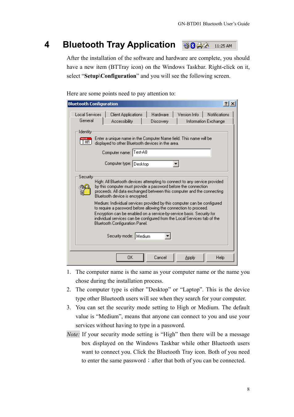 4 bluetooth tray application | GIGABYTE GN-BTD01 User Manual | Page 11 / 28