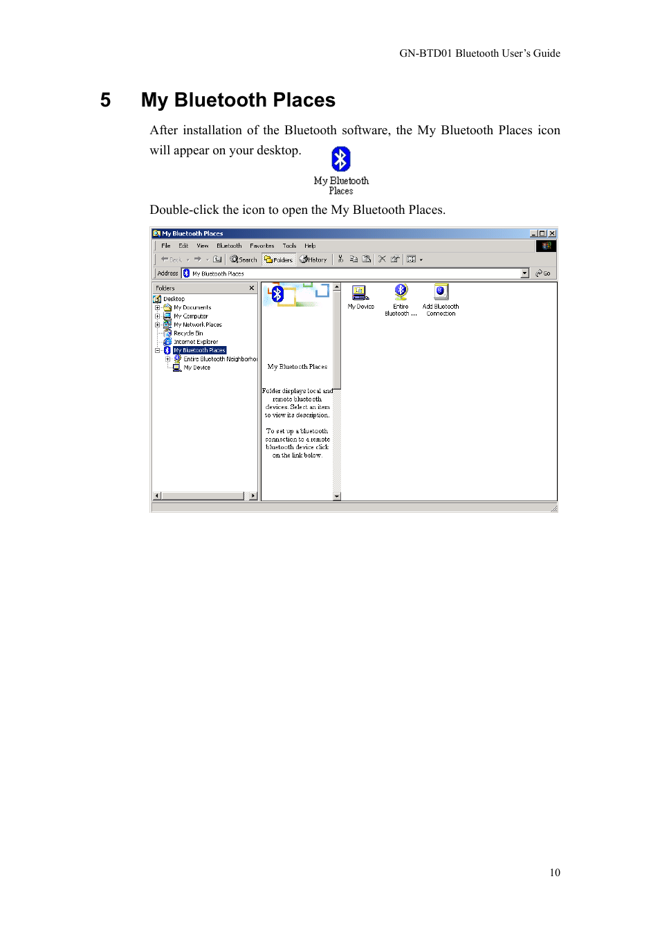 5 my bluetooth places | GIGABYTE GN-BTD01 User Manual | Page 13 / 28