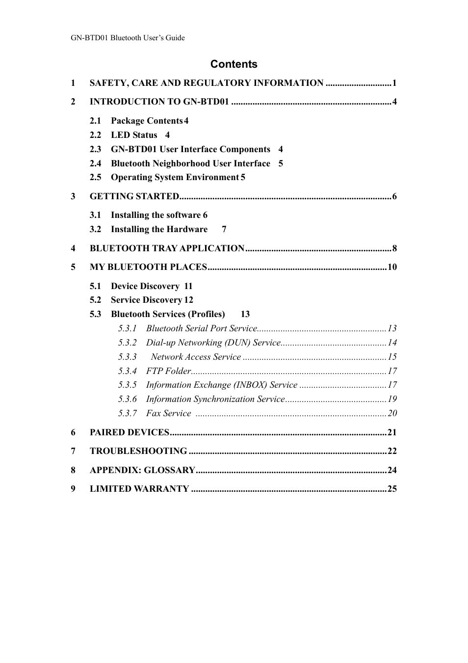 GIGABYTE GN-BTD01 User Manual | Page 2 / 28
