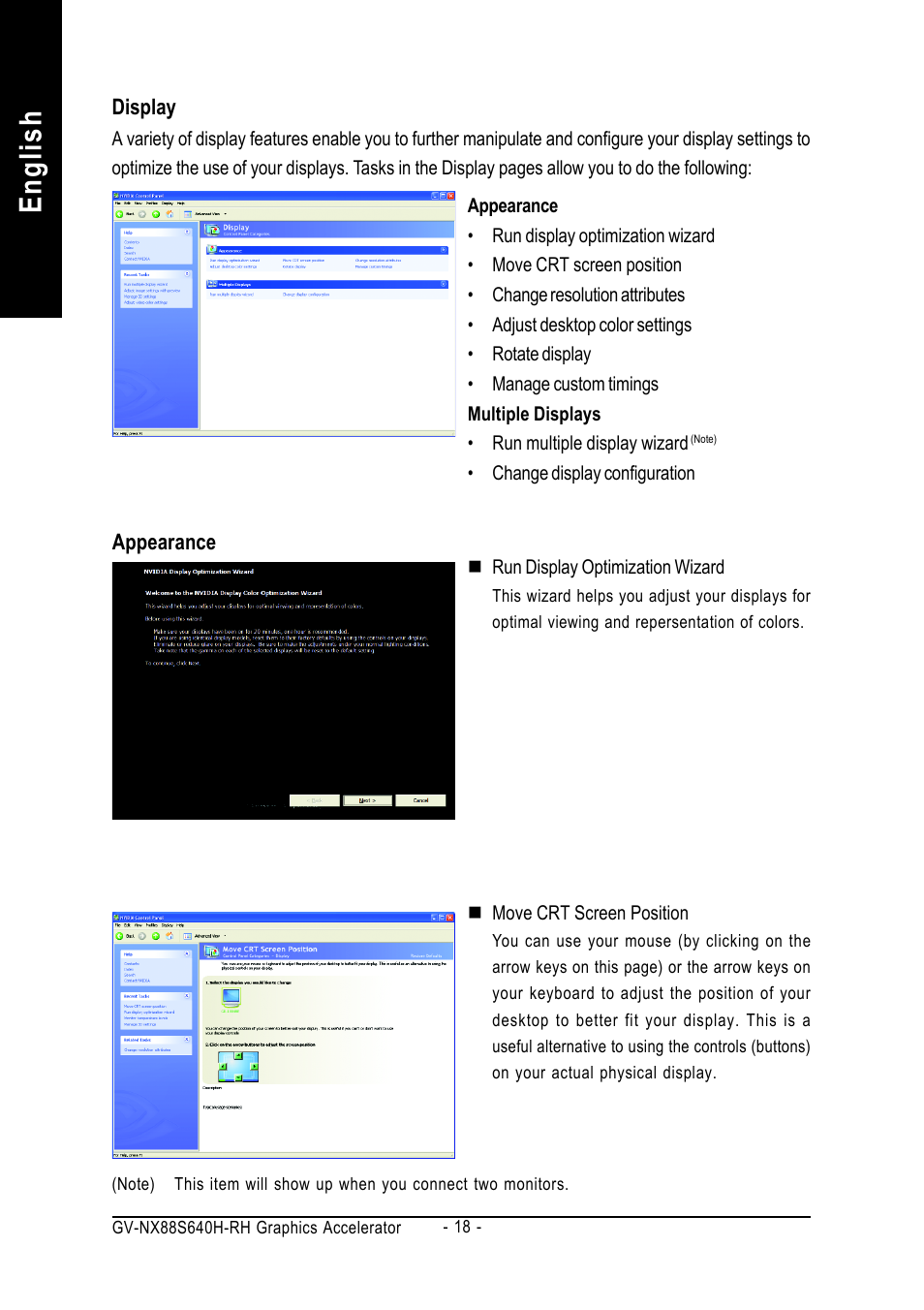 English | GIGABYTE GeForceTM 8800 GTS Graphics Accelerator GV-NX88S640H-RH User Manual | Page 18 / 34