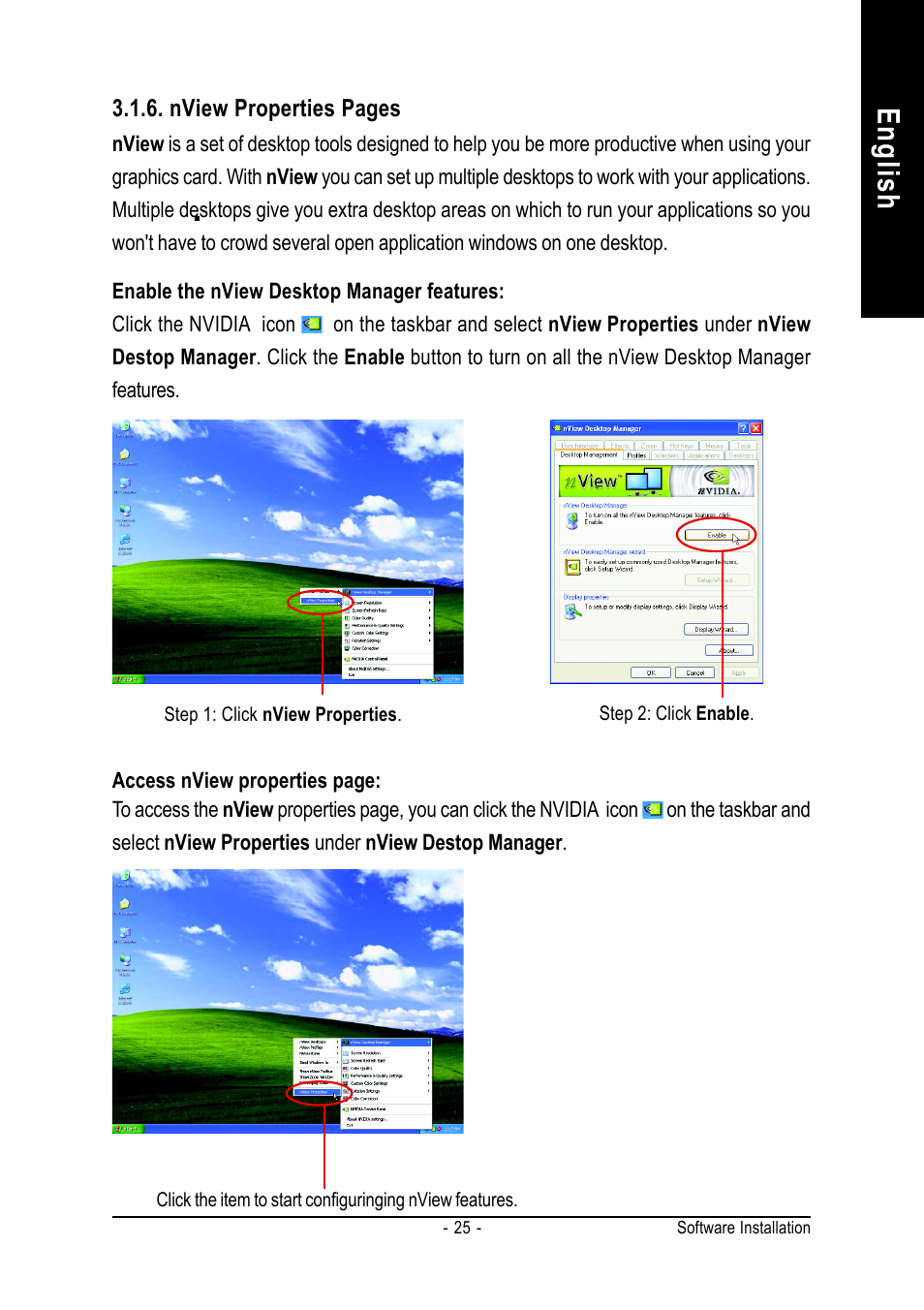 English | GIGABYTE GeForceTM 8800 GTS Graphics Accelerator GV-NX88S640H-RH User Manual | Page 25 / 34