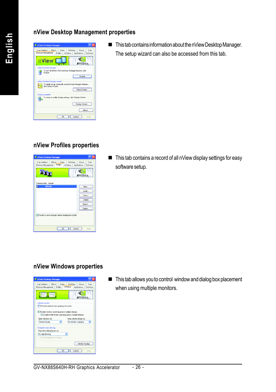 English | GIGABYTE GeForceTM 8800 GTS Graphics Accelerator GV-NX88S640H-RH User Manual | Page 26 / 34