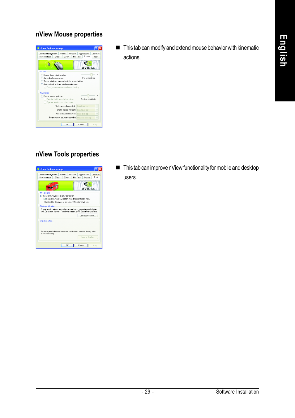 English | GIGABYTE GeForceTM 8800 GTS Graphics Accelerator GV-NX88S640H-RH User Manual | Page 29 / 34