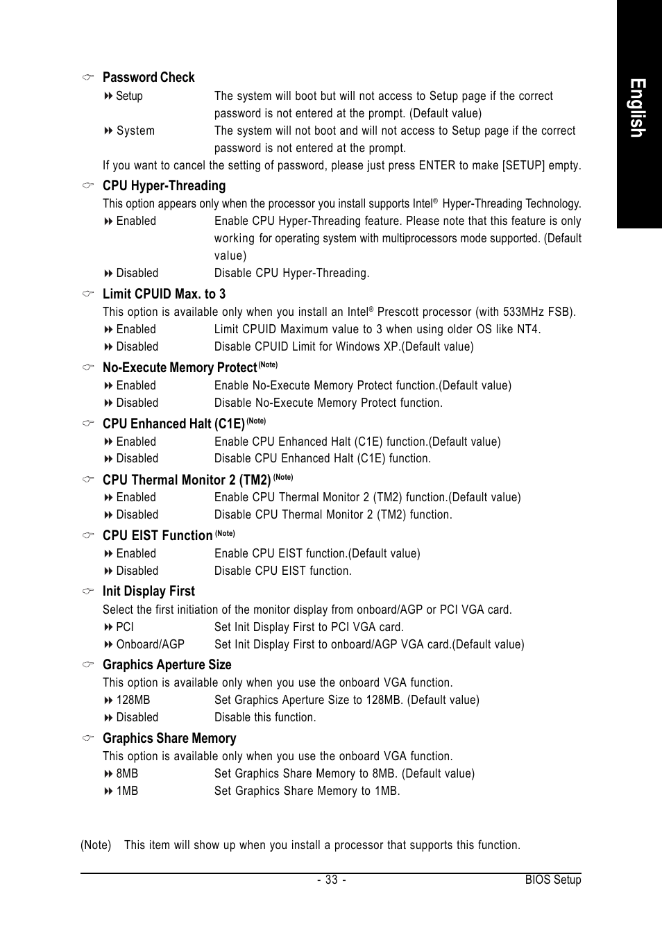 English | GIGABYTE GA-8I845GE775-G User Manual | Page 33 / 72