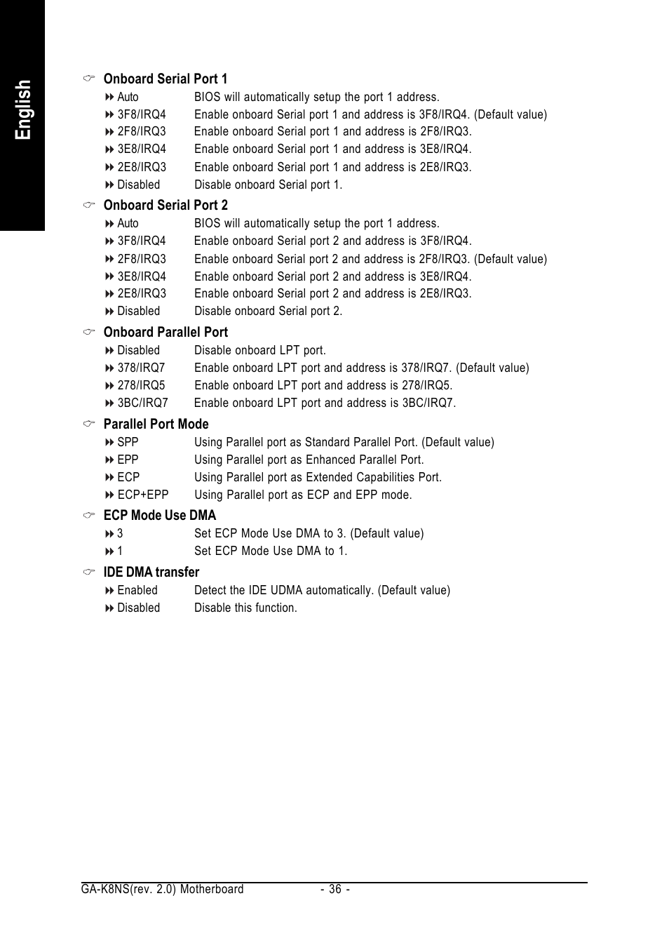 English | GIGABYTE GA-K8NS User Manual | Page 36 / 80