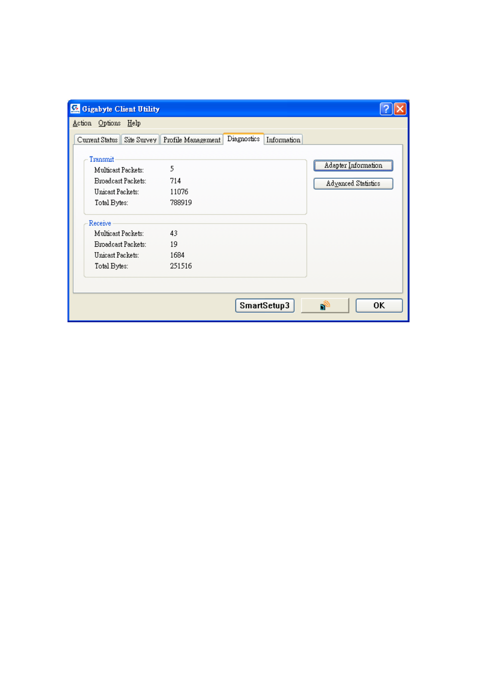 Diagnostics tab | GIGABYTE GN-WM01GT User Manual | Page 29 / 40