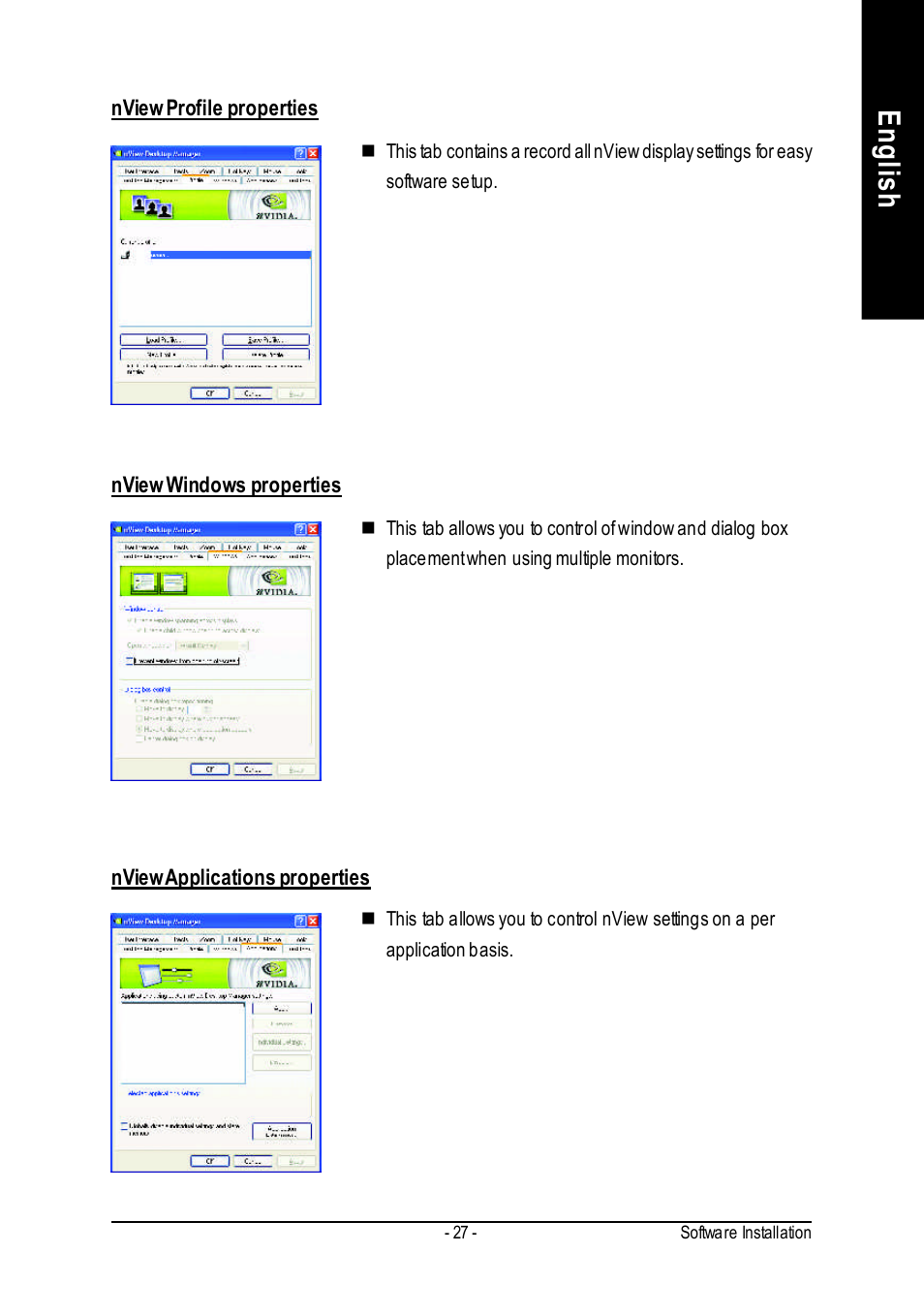 English | GIGABYTE GeForceTM FX 5700 Graphics Accelerator GV-N57256V User Manual | Page 27 / 39