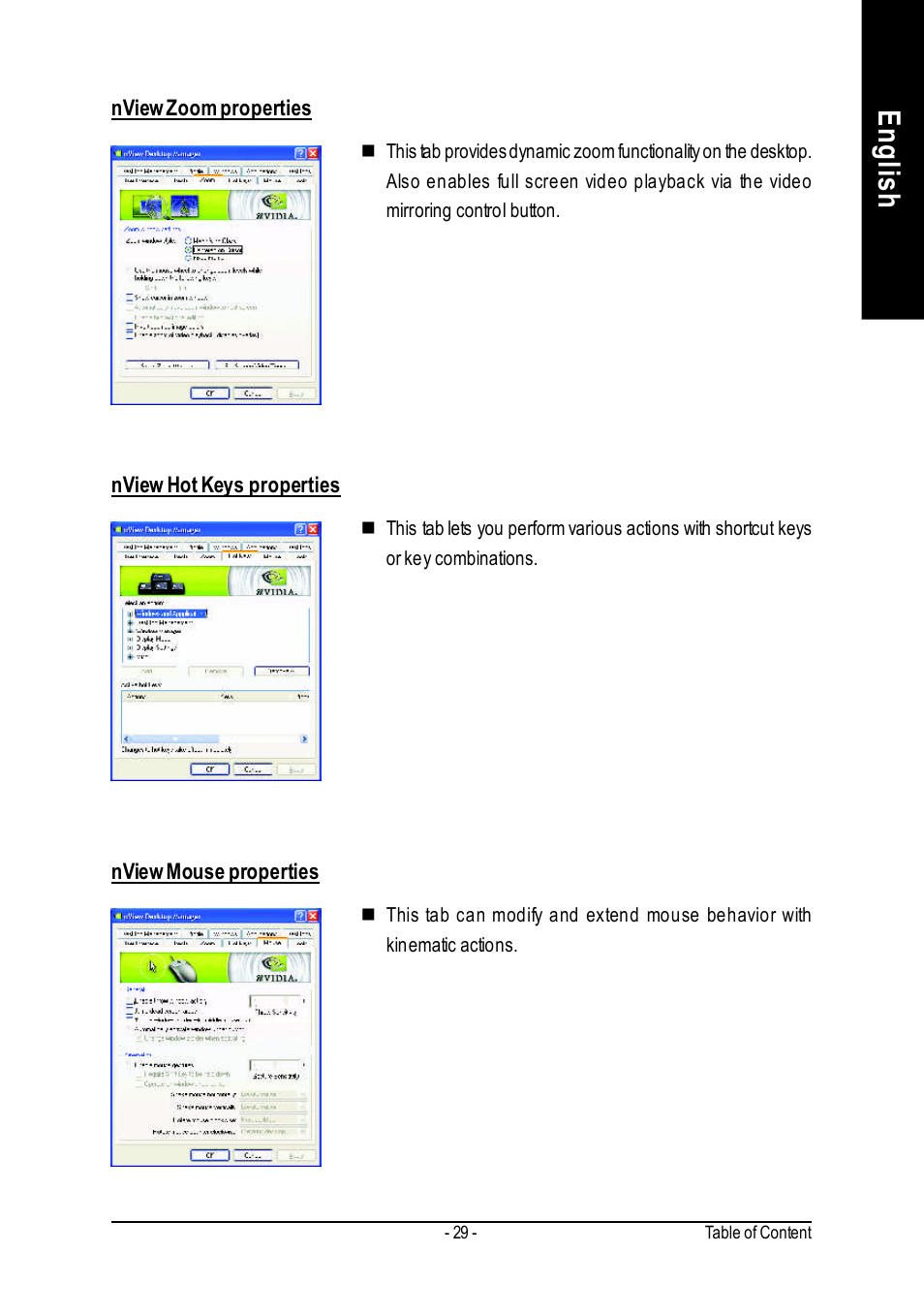 English | GIGABYTE GeForceTM FX 5700 Graphics Accelerator GV-N57256V User Manual | Page 29 / 39