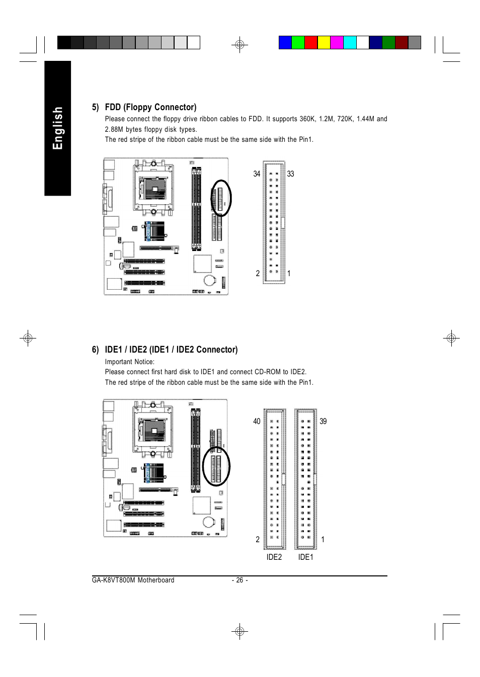 English | GIGABYTE AMD Socket 754 Processor Motherboard GA-K8VT800M User Manual | Page 26 / 96