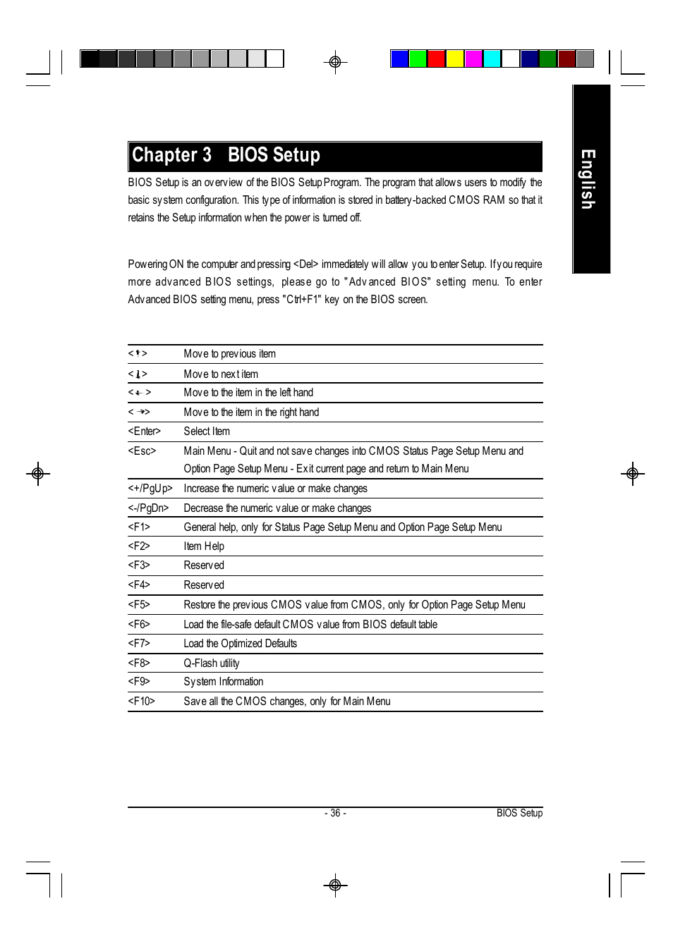 Chapter 3 bios setup, English | GIGABYTE AMD Socket 754 Processor Motherboard GA-K8VT800M User Manual | Page 36 / 96