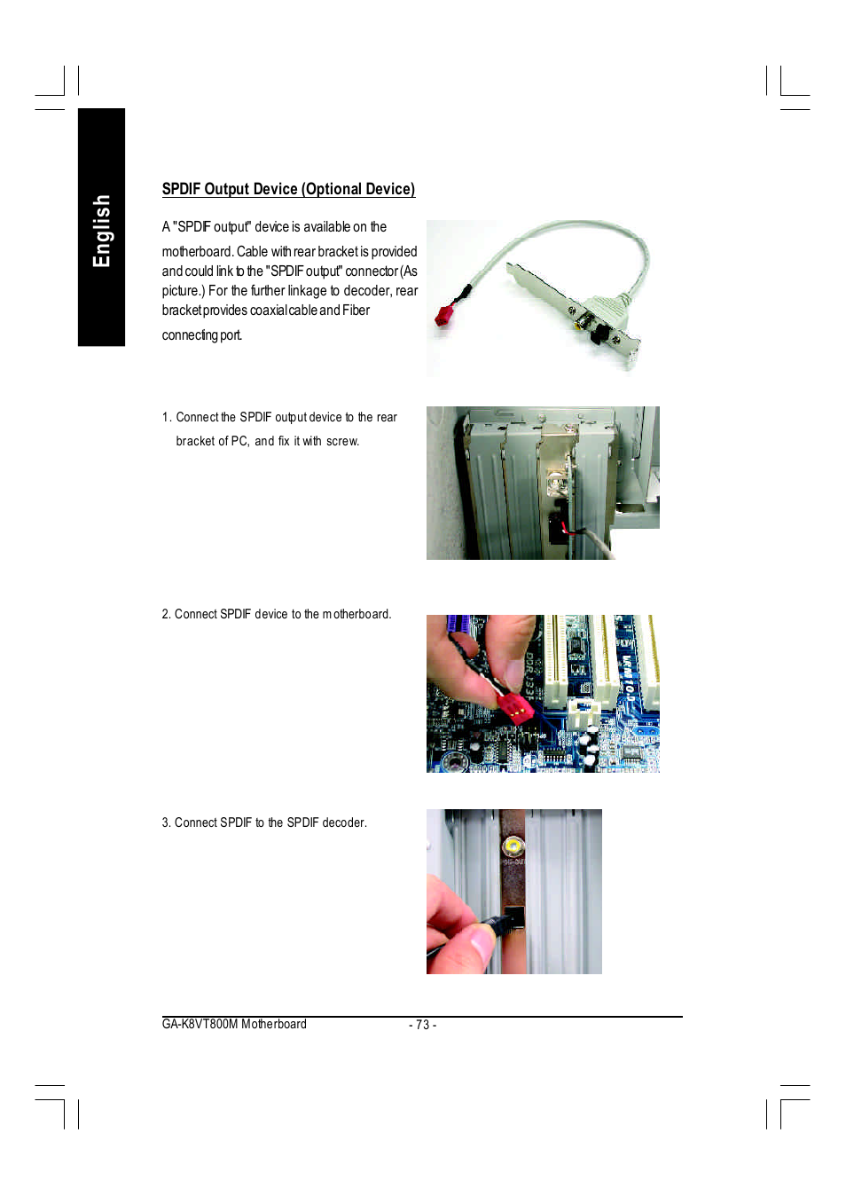 English | GIGABYTE AMD Socket 754 Processor Motherboard GA-K8VT800M User Manual | Page 73 / 96