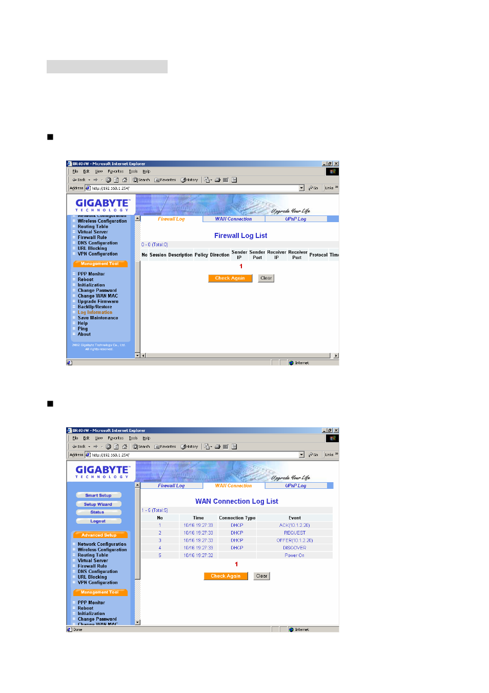5-8. log information | GIGABYTE GN-BR404W User Manual | Page 91 / 109